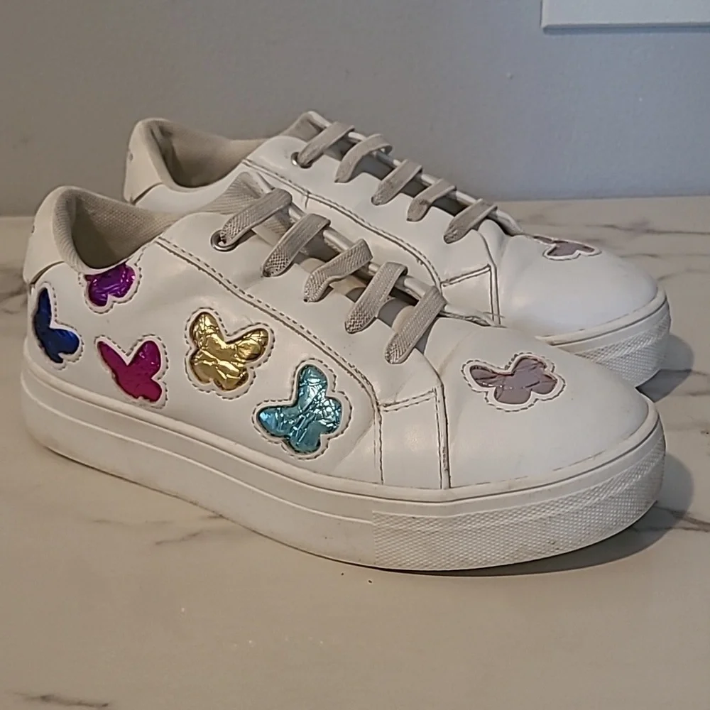 Kurt Geiger London Girls 4 Mini Laney Butterfly Sneakers Leather Slip-on Casual